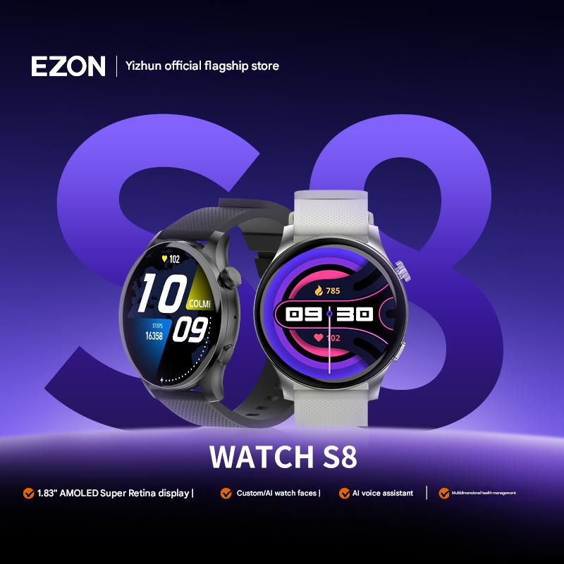EZON Smartwatch Bluetooth Calls, Payment, Music, Heart rate, Sleep, Blood Oxygen, and Exercise S8