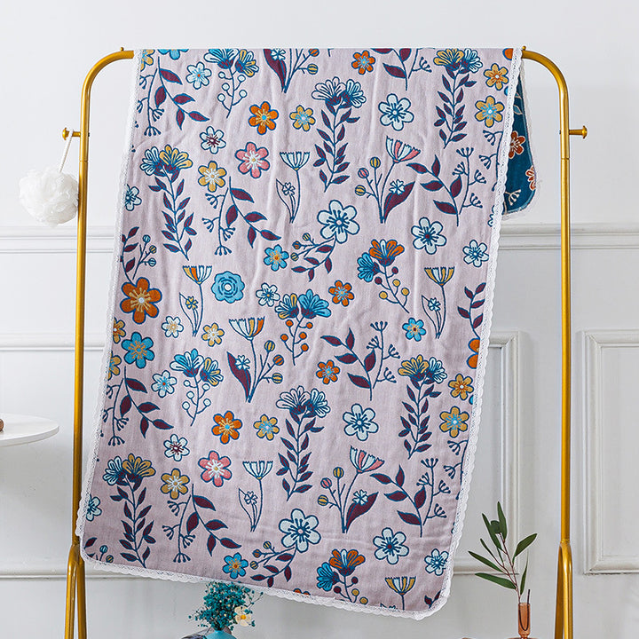 All Cotton Lace Bath Towel - Lace Gauze Women's Adult Home Pure Cotton Bath Wrap Towel Absorbs Water Quickly And Dries Quickly