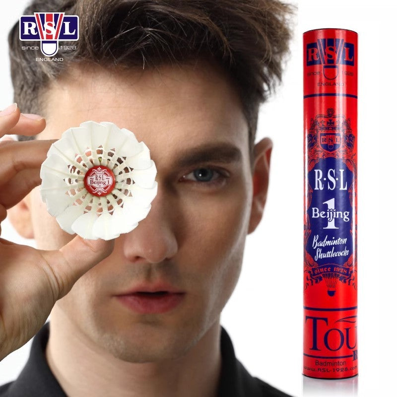 RSL 12 PCS Beijing NO.1 Badminton Goose Feather Badminton Shuttlecock