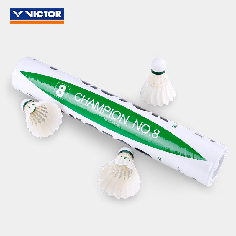 VICTOR 12 PCS Champion No.8 Duck Feather Badminton Shuttlecock