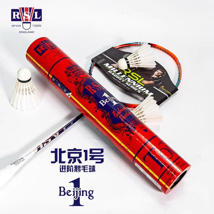 RSL 12 PCS Beijing NO.1 Badminton Goose Feather Badminton Shuttlecock