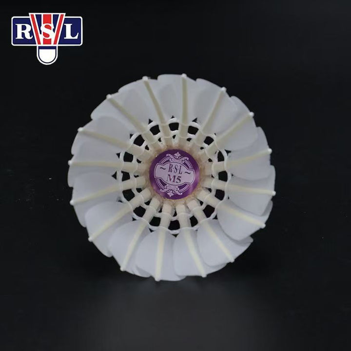 RSL 12 PCS M5 Badminton Goose Feather Badminton Shuttlecock
