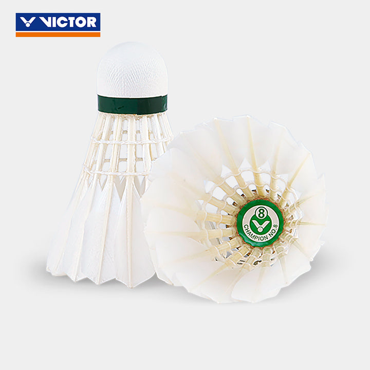 VICTOR 12 PCS Champion No.8 Duck Feather Badminton Shuttlecock