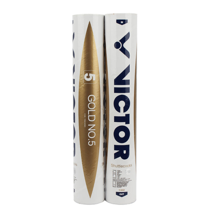VICTOR 12 PCS Gold No.5 Duck Feather Badminton Shuttlecock