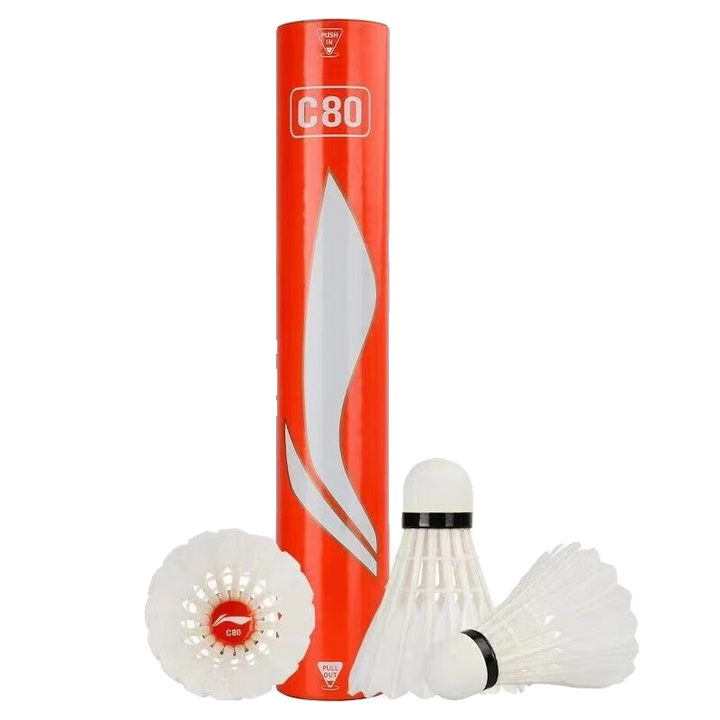 Li Ning 12 PCS C80 Badminton Duck Feather Badminton Shuttlecock