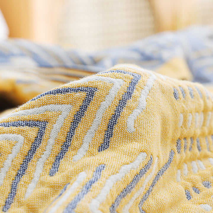 Bohemian Pure Cotton Quilt - Four-Layer Gauze Towel Quilt Sofa Cushion Full Air Conditioning Thin Cover Blanket