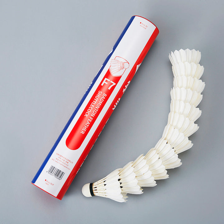 Ling Mei 12 PCS F7 Badminton Goose Feather Badminton Shuttlecock