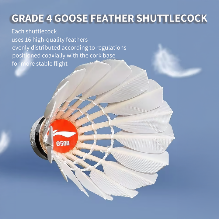 Li-Ning 12 PCS Goose Badminton Shuttlecock Competitive G500