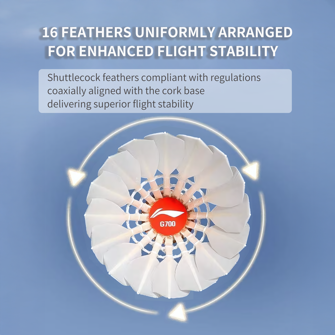 Li-Ning 12 PCS Goose Badminton Shuttlecock Competitive Play G700