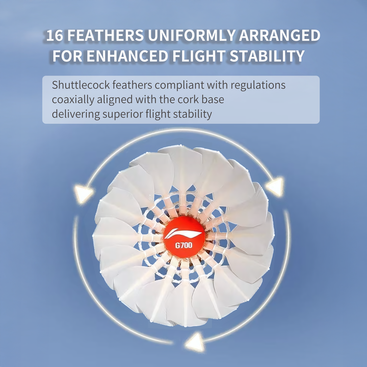 Li-Ning 12 PCS Goose Badminton Shuttlecock Competitive Play G700