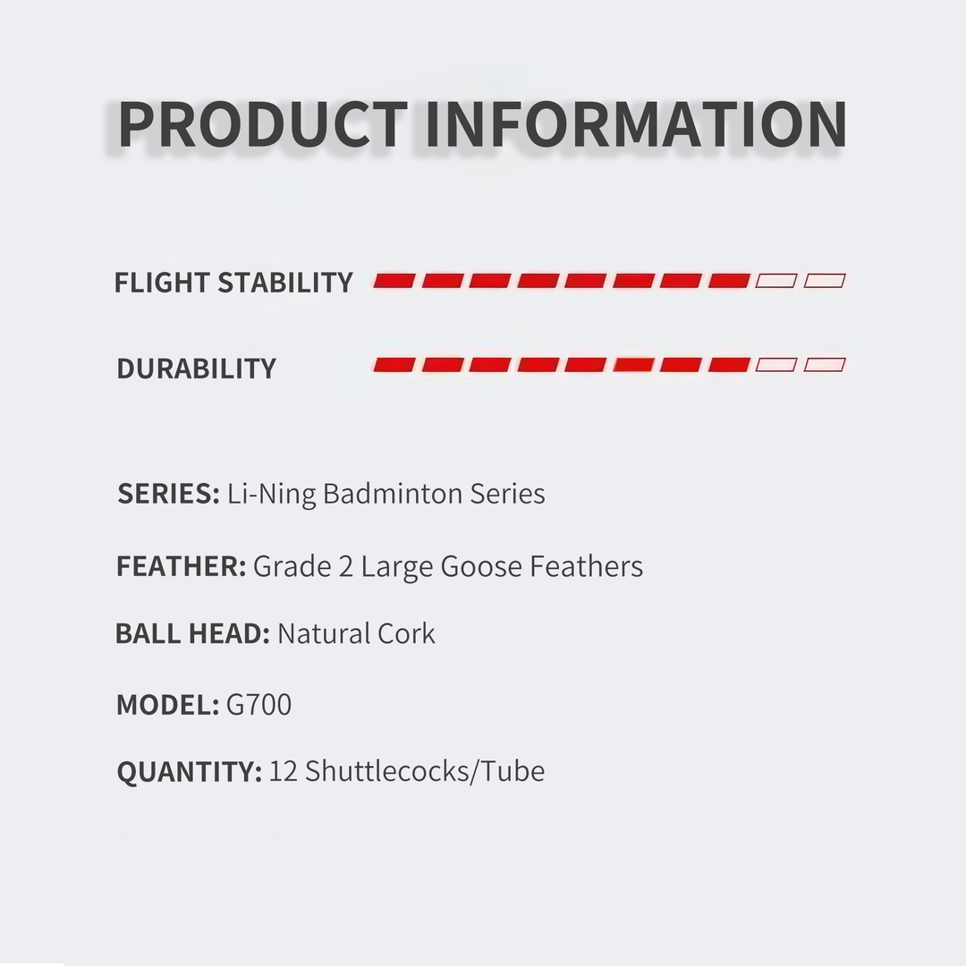 Li-Ning 12 PCS Goose Badminton Shuttlecock Competitive Play G700