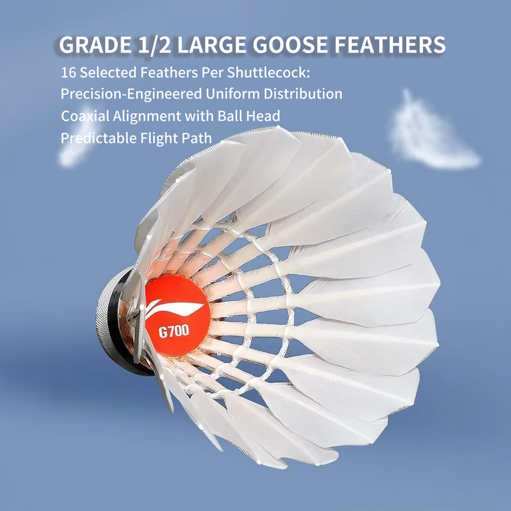 Li-Ning 12 PCS Goose Badminton Shuttlecock Competitive Play G700