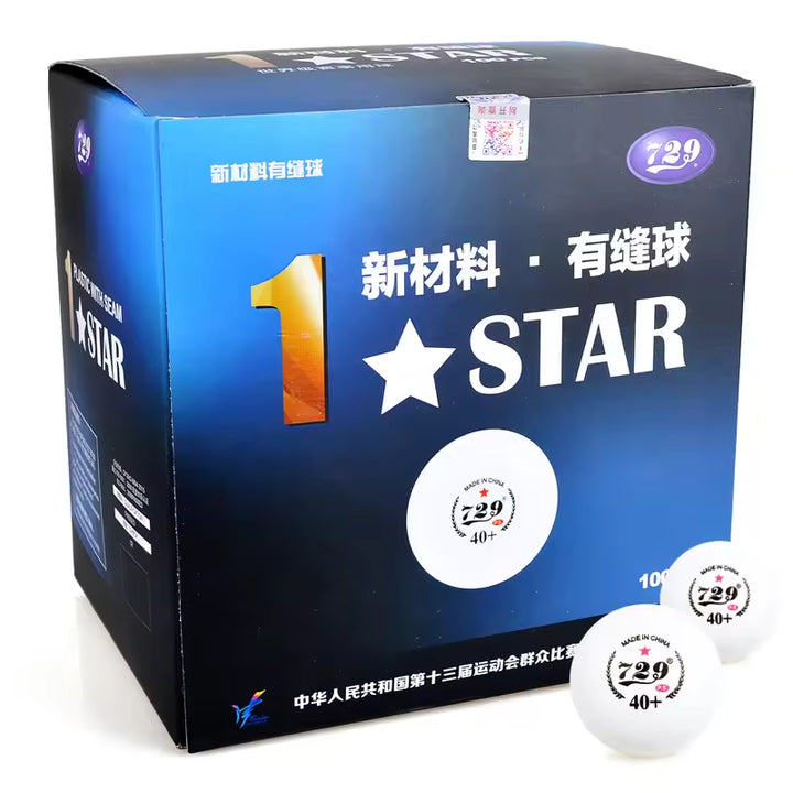 Friendship 729 1 Star New Material Seam Table Tennis Balls 100 Pcs 1 Box