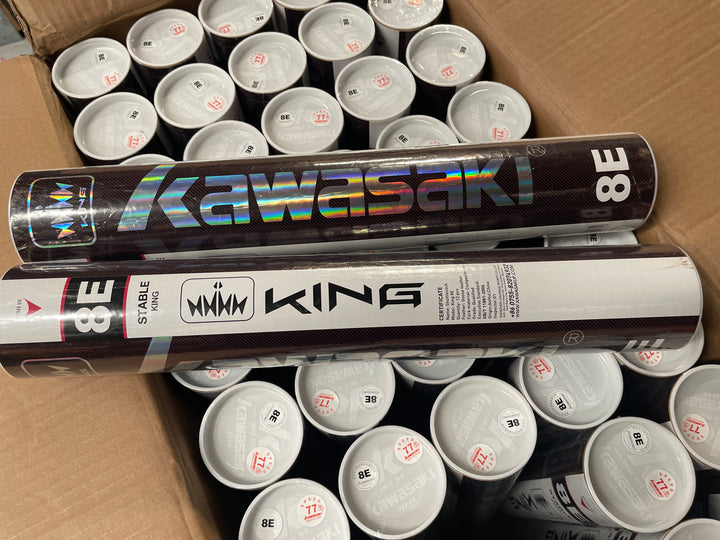 Kawasaki King 8E Goose Feather shuttlecock - Excellent Mid level shuttle,Speed 77