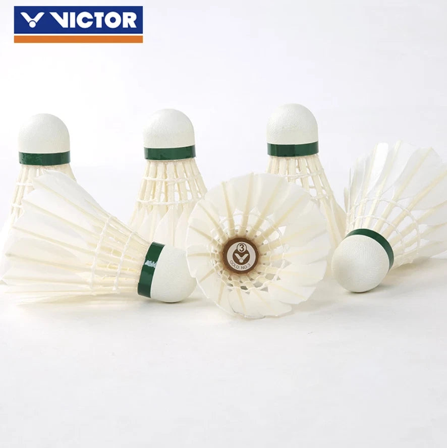 VICTOR 12 PCS Gold No.3 Duck Feather Badminton Shuttlecock