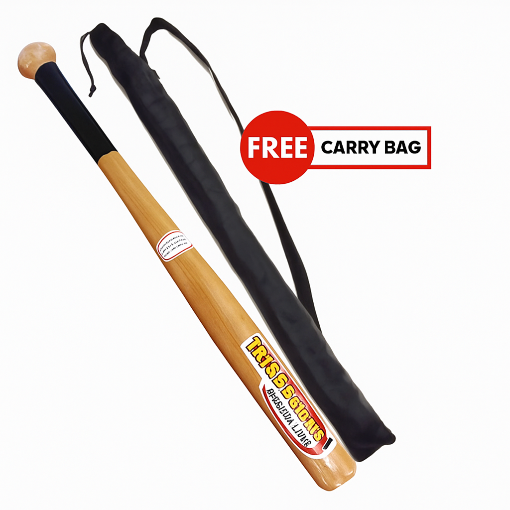 52 cm Wood Baseball Bat – Lightweight Training Bat for Practice & Self-Defense