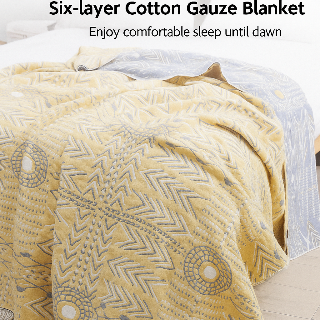 Bohemian Pure Cotton Quilt - Four-Layer Gauze Towel Quilt Sofa Cushion Full Air Conditioning Thin Cover Blanket