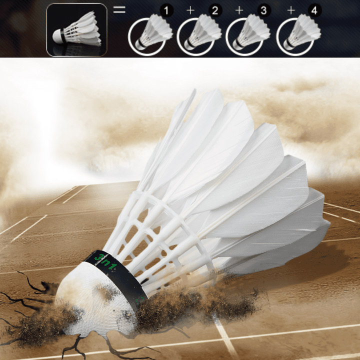 SPPHONEIX D1 Badminton Shuttlecocks Goose Feather 12pcs  Professional 3 In 1