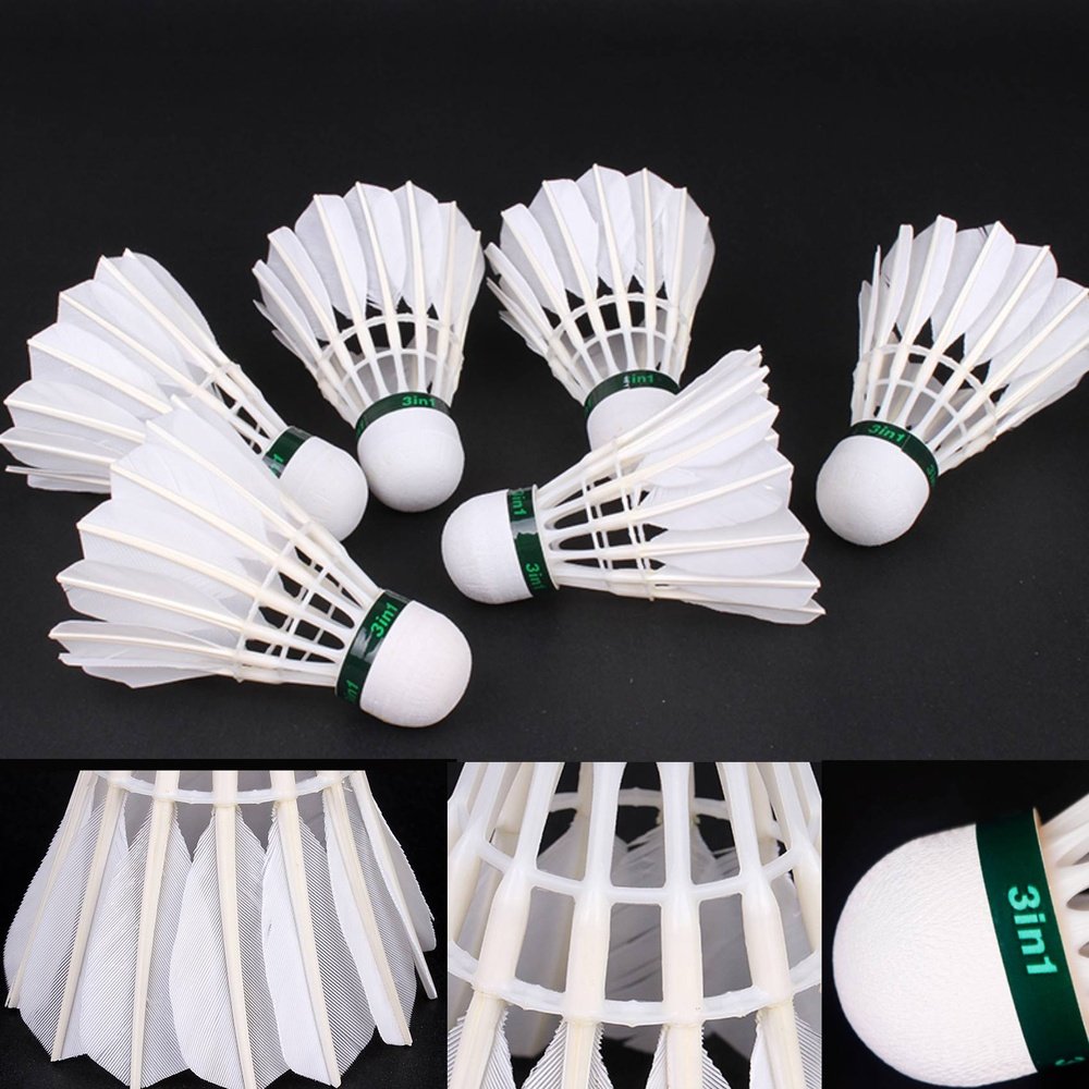 SPPHONEIX D1 Badminton Shuttlecocks Goose Feather 12pcs  Professional 3 In 1
