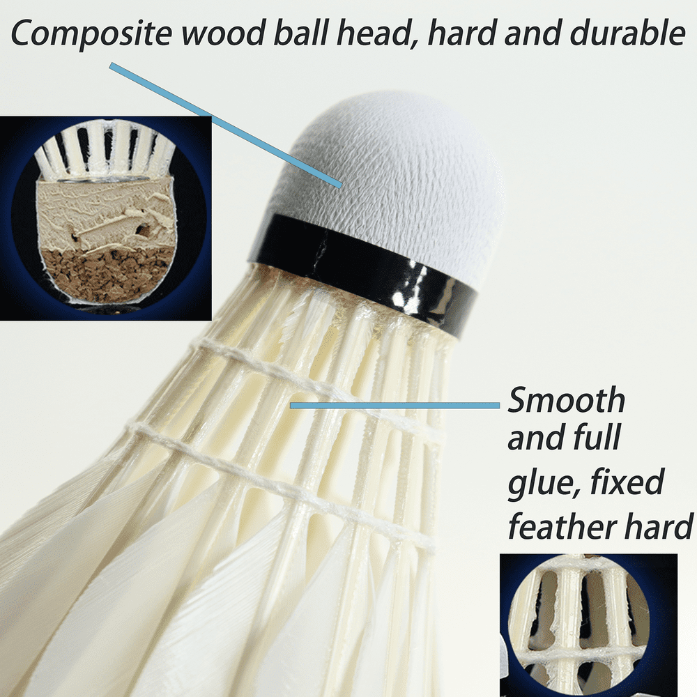 SPPHONEIX Pink Badminton Shuttlecocks  Goose Feather(King Durability)