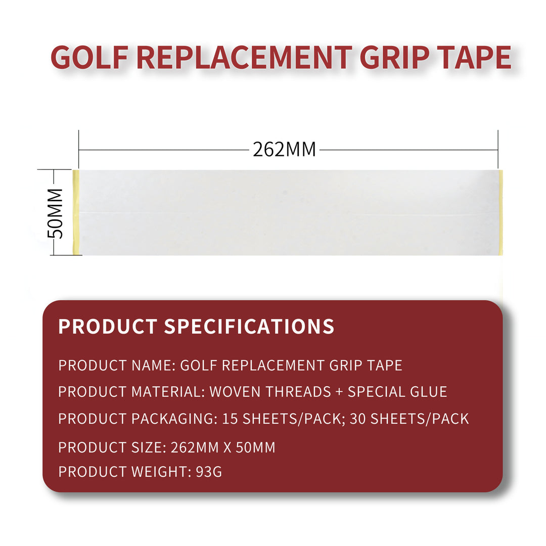 SPPHONEIX Golf Replacement grip Tape PreCut Double Sided Golf Club Grip Tape 26.2 x 5 cm 15 Pieces,30 Pieces