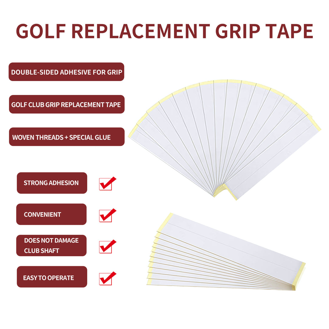 SPPHONEIX Golf Replacement grip Tape PreCut Double Sided Golf Club Grip Tape 26.2 x 5 cm 15 Pieces,30 Pieces