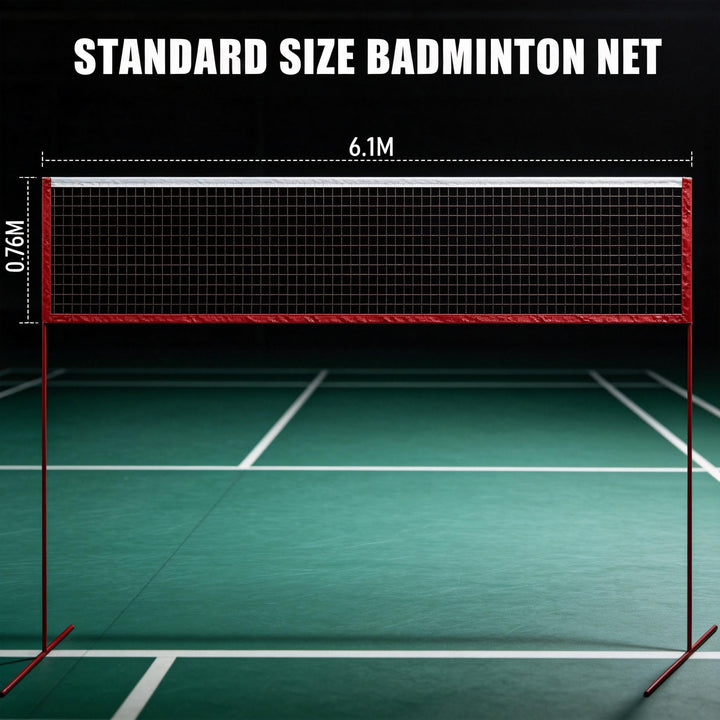 SPPHONEIX Professional Portable Badminton Net 6.1M - Standard Training Sports Net for Outdoor and Indoor Use
