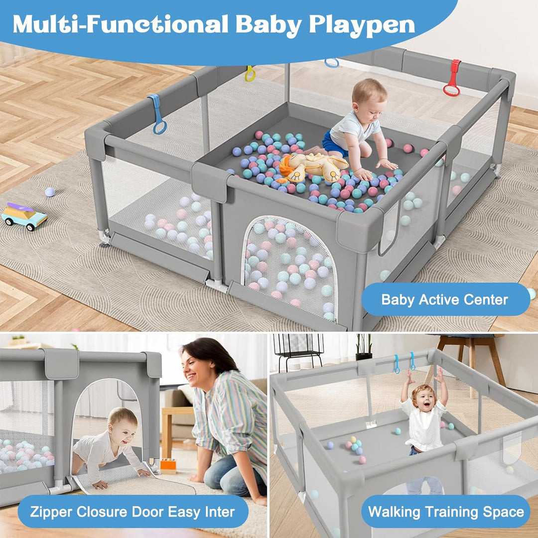 Baby Playpen 180 × 150cm / 200 × 160cm – Extra Large Indoor &amp; Outdoor Activity Center