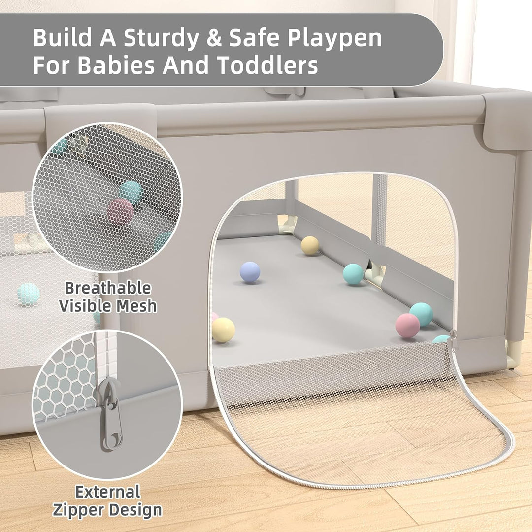 Baby Playpen 180 × 150cm / 200 × 160cm – Extra Large Indoor &amp; Outdoor Activity Center