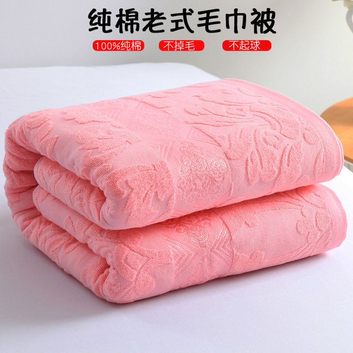 Cotton Terry Blanket – 100% Cotton, Lightweight, Breathable, Soft Summer Throw for Single Use