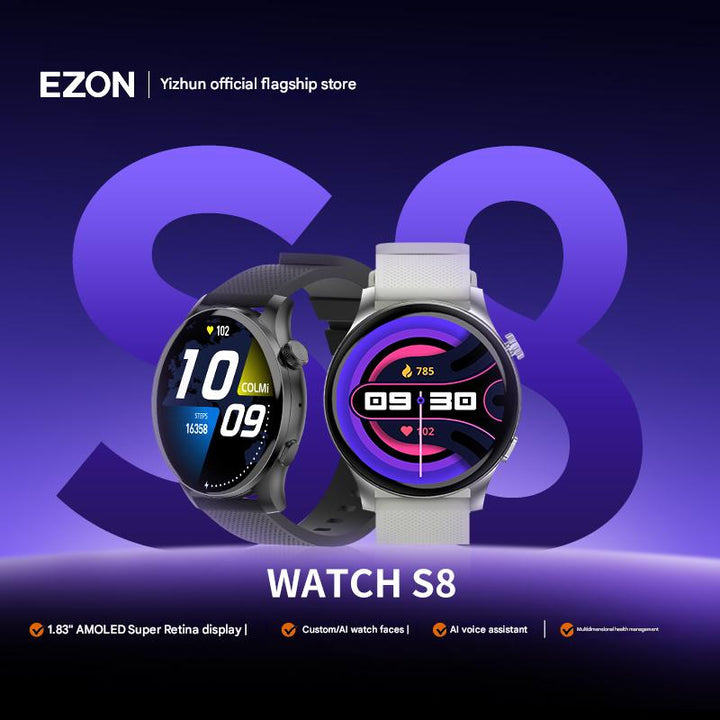 EZON Smartwatch Bluetooth Calls, Payment, Music, Heart rate, Sleep, Blood Oxygen, and Exercise S8