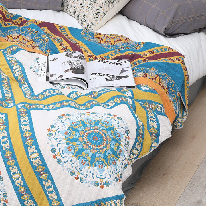 Pure Cotton Towel Quilt - All-Cotton Gauze Quilt, Nap Blanket, Sofa Blanket