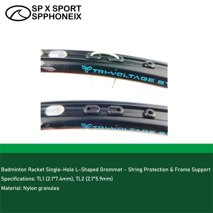 Badminton Racket Single-Hole L-Shaped Grommet – String Protection & Frame Support