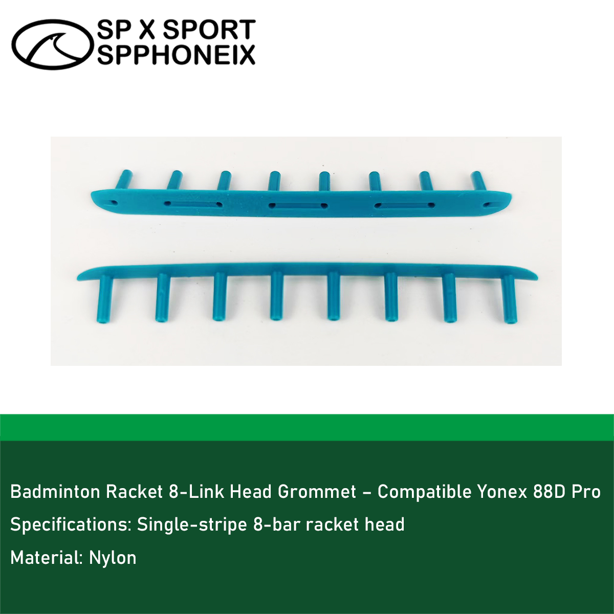 YONEX Badminton Racket 8-Link Head Grommet – Compatible with Yonex 88D Pro, Anti-Collapse Support - Blue product image -
