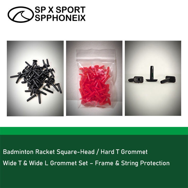 Badminton Racket Square-Head / Hard T Grommet / Wide T & Wide L Grommet Set – Frame & String Protection