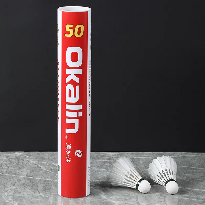 OKALIN 12 PCS AC-50 Badminton Goose Feather Badminton Shuttlecock