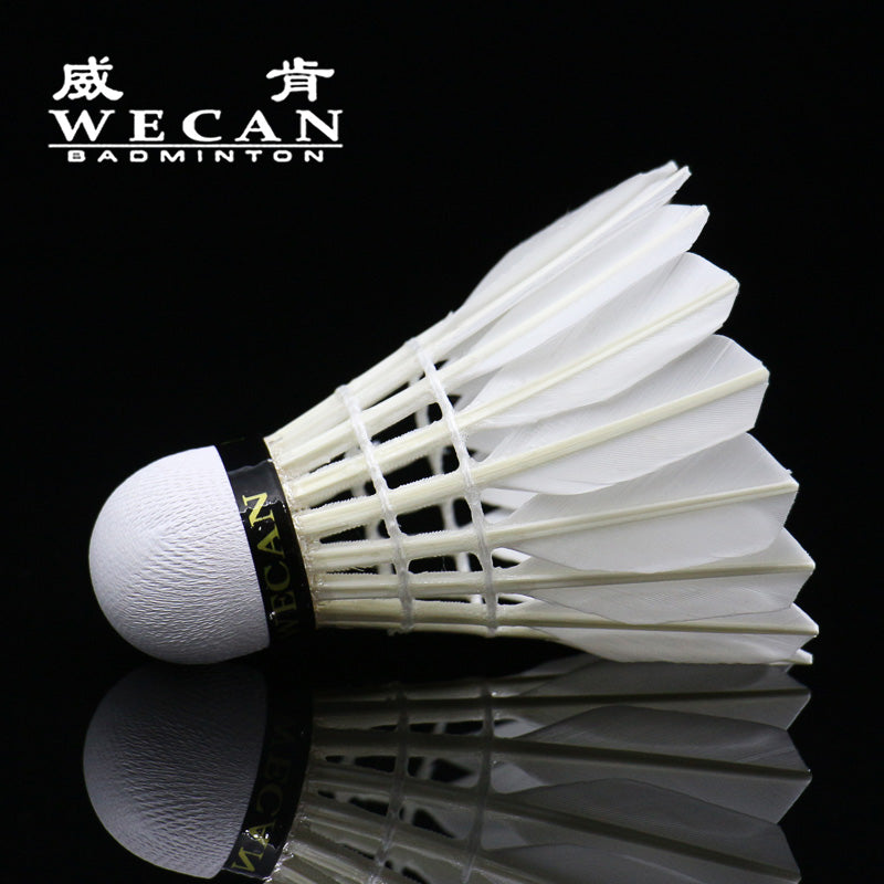 WECAN 12 PCS Gold Badminton Duck Feather Badminton Shuttlecock