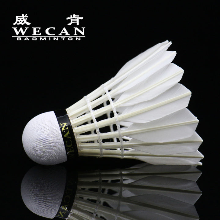 WECAN 12 PCS Gold Badminton Duck Feather Badminton Shuttlecock