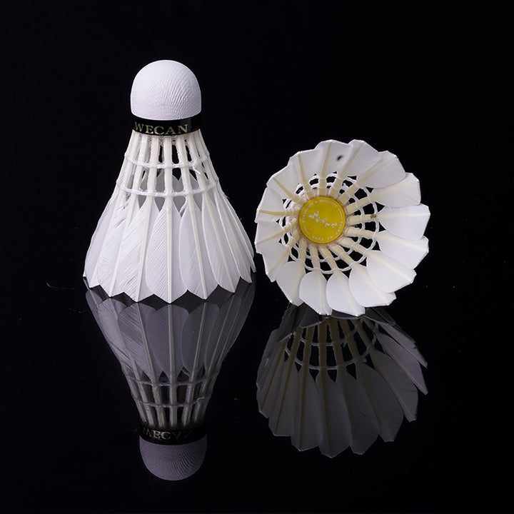 WECAN 12 PCS Yellow Badminton Duck Feather Badminton Shuttlecock