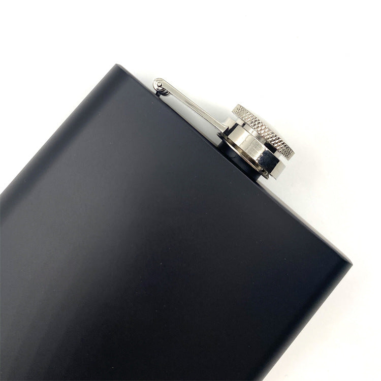 8 oz Black Enamel Stainless Steel Hip Flask - Portable Outdoor Whiskey Flask for Camping &amp; Travel (Wholesale)