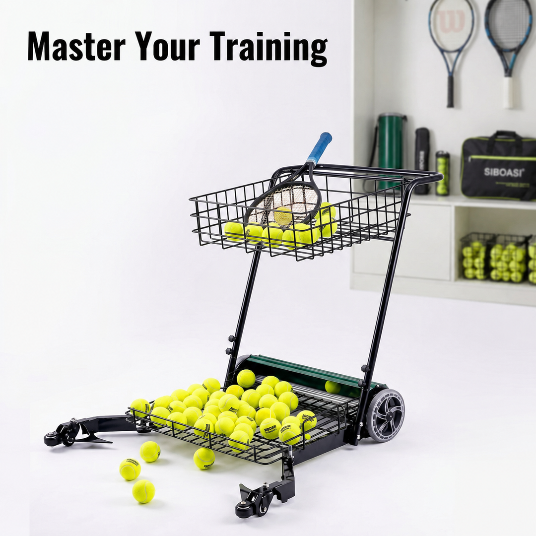SIBOASI Practical Tennis Ball Mower Efficient Sports Ball Collector For Court Training Use SS-S705T