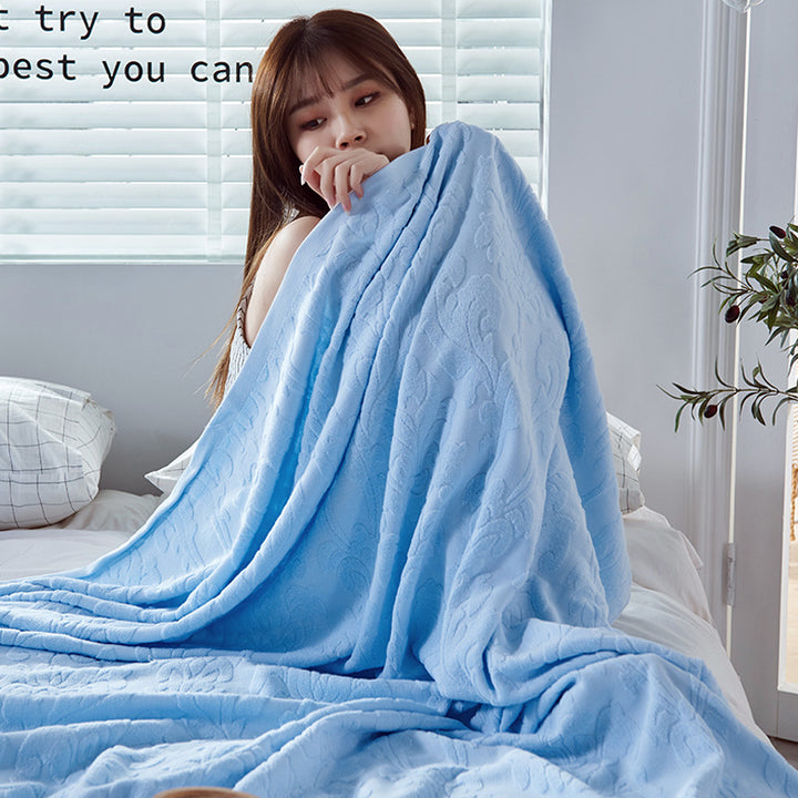 Cotton Terry Blanket – 100% Cotton, Lightweight, Breathable, Soft Summer Throw for Single Use