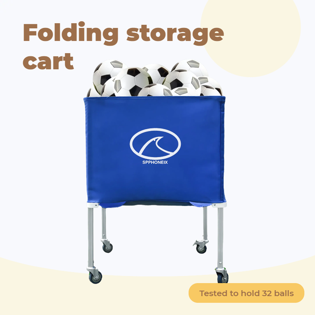 SPPHONEIX Portable Cart with Wheels Volleyball basketball football Ball Storage Indoor Outdoor