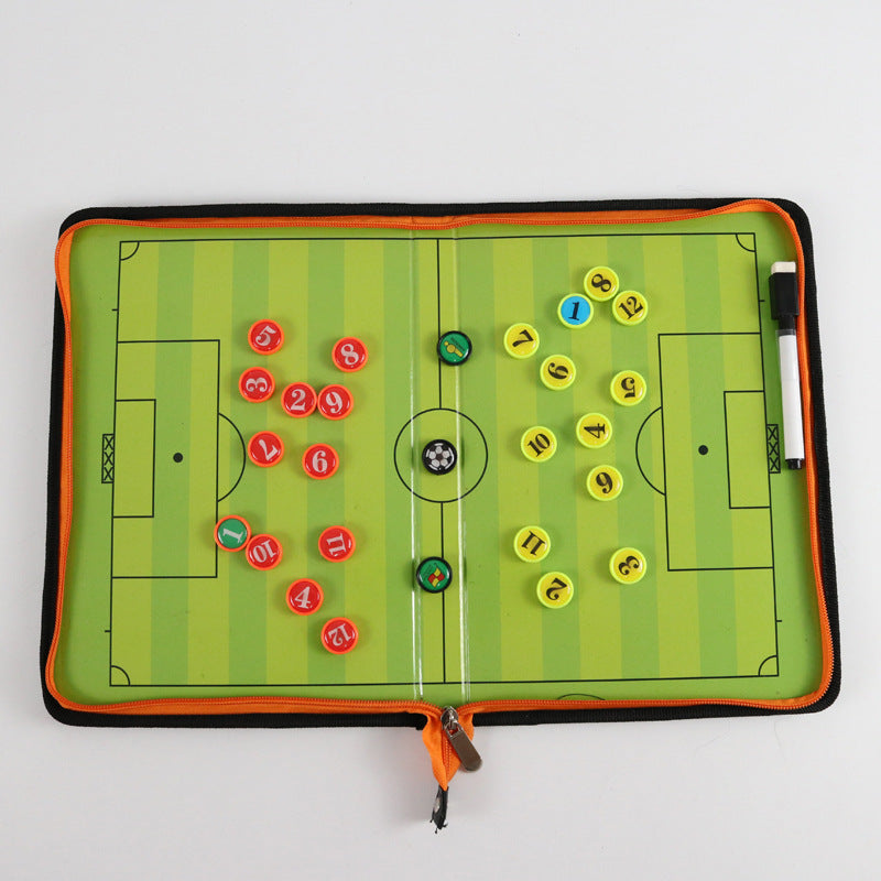 Magnetic Football Coaching Board – Zipper Leather, Portable, Foldable Design