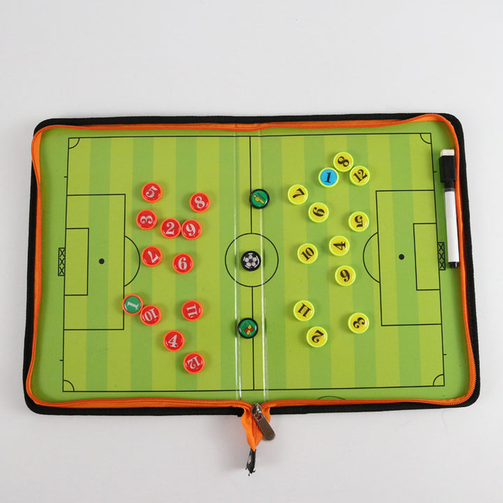 Magnetic Football Coaching Board – Zipper Leather, Portable, Foldable Design
