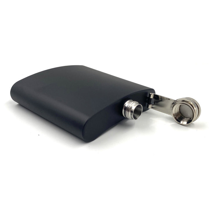 8 oz Black Enamel Stainless Steel Hip Flask - Portable Outdoor Whiskey Flask for Camping &amp; Travel (Wholesale)