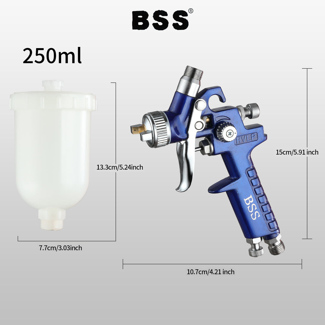 Gravity Paint Spray Gun – 250ml Aluminum Tank, Non-Drip Design, Model H2000
