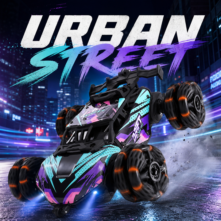 6‑Wheel Transform RC Stunt Car, 2.4G Remote Control Drift Car with Mist Spray LED Light, All‑Terrain Off‑Road Toy for Kids