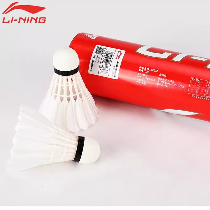 Li Ning 12 PCS C80 Badminton Duck Feather Badminton Shuttlecock