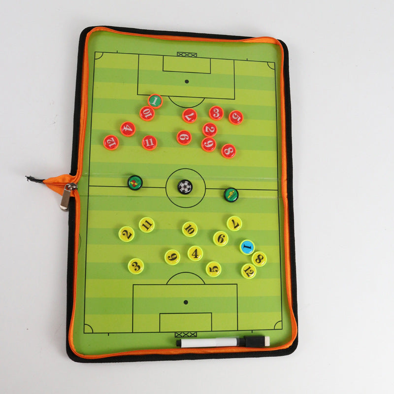 Magnetic Football Coaching Board – Zipper Leather, Portable, Foldable Design